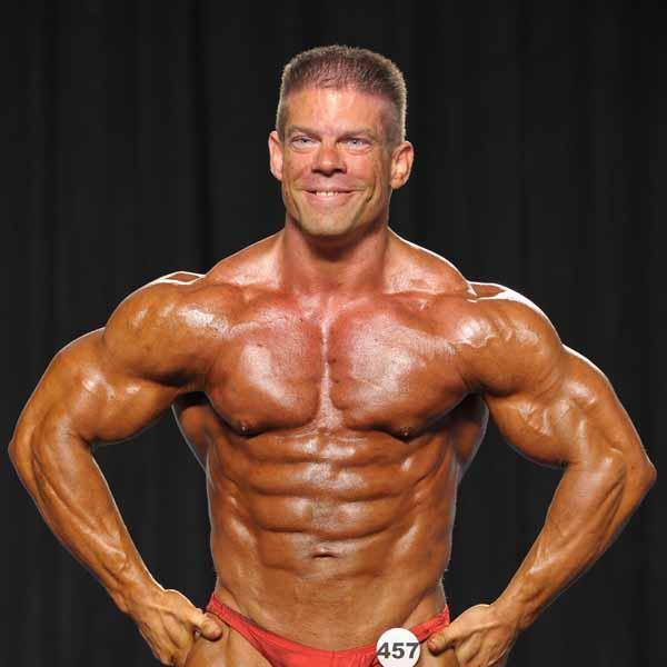 Jason Compton, the owner of Compton Lawn Care in bodybuiding competition